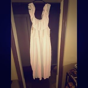 White midi dress